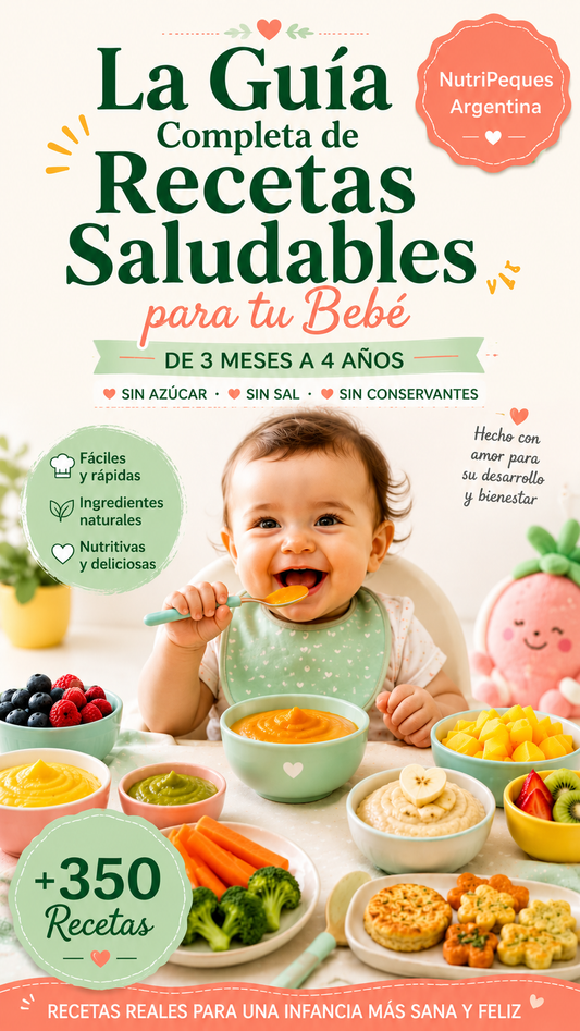 La Guía Completa de Recetas Saludables para tu Bebé + 10 Bonos de Regalos 🎁